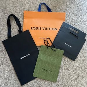 Luxury Designer Shopping Bags- Louis Vuitton, Gucci, Saint Laurent